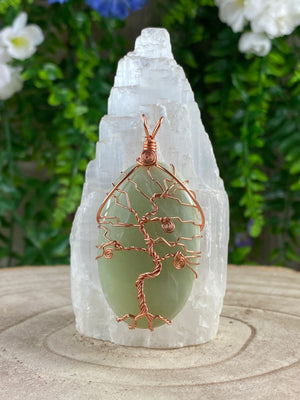 New Jade Wire Wrapped Pendant