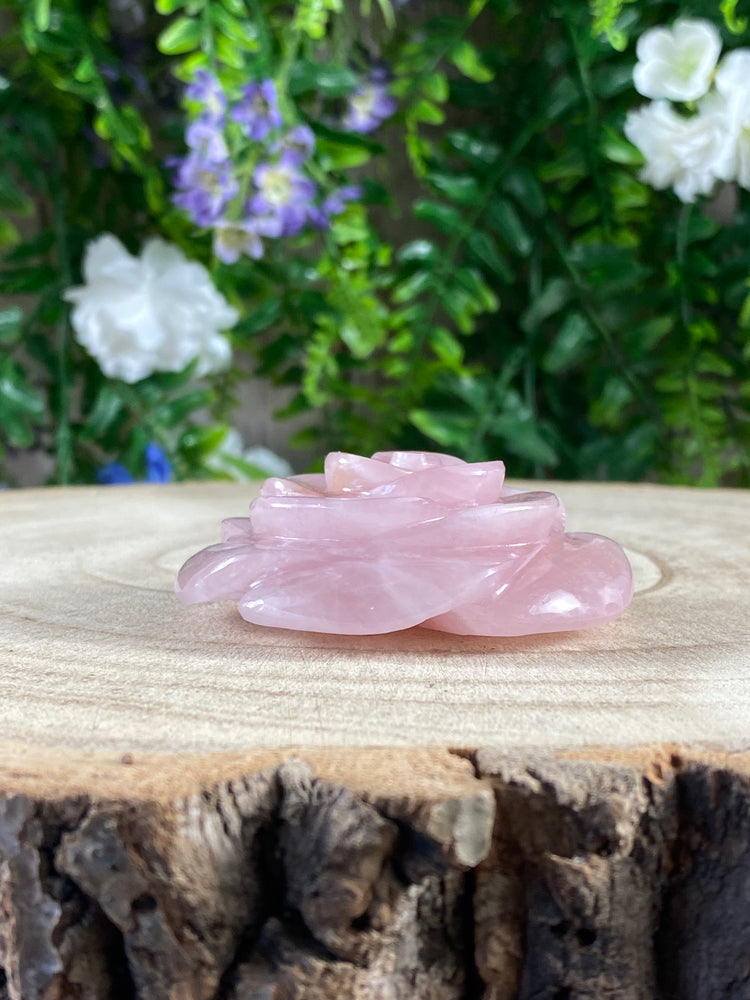 Rose Quartz Flower Carving