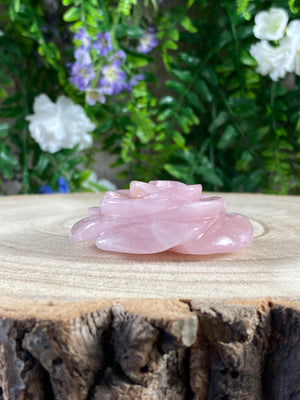 Rose Quartz Flower Carving