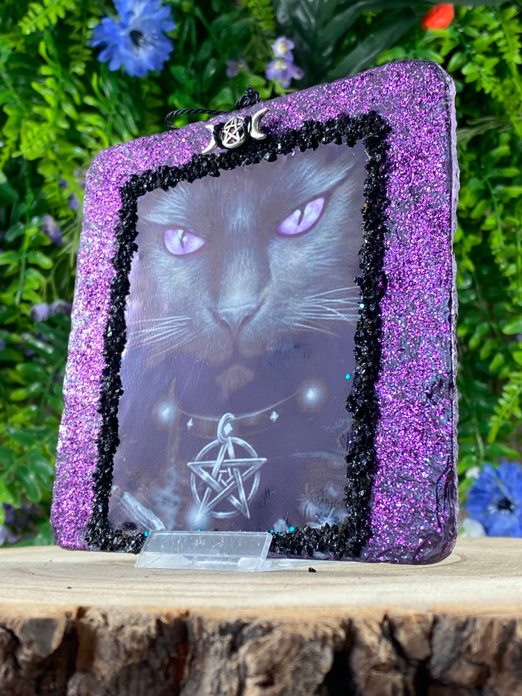 Black Cat Art On Slate