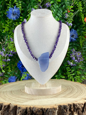 Amethyst And Blue Chalcedony Necklace