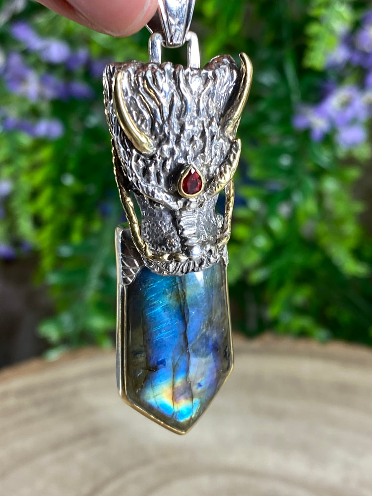 Labradorite Dragon Pendant