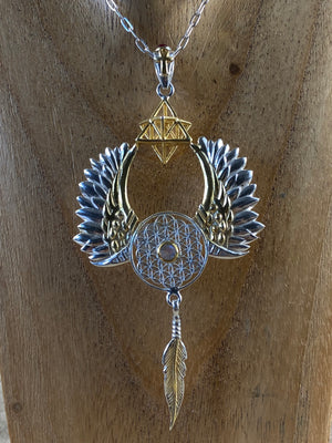 Winged Flower of Life Pendant