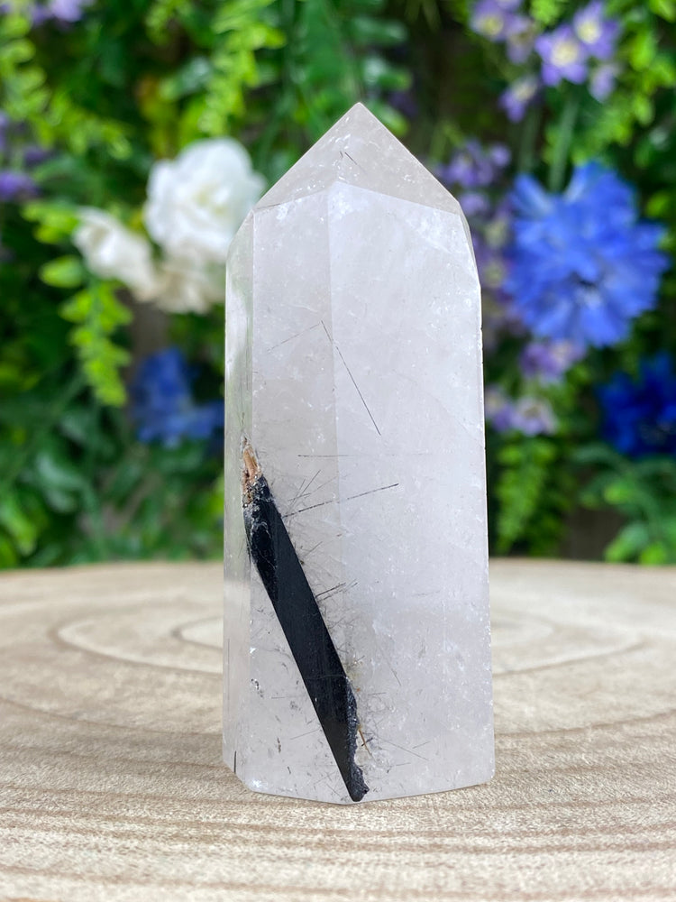 Tourmalinated Quartz Point