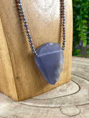 Violet Flame Chalcedony Necklace