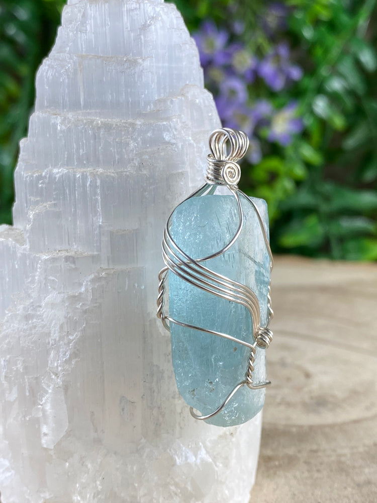 Blue Topaz Wire Wrapped Pendant