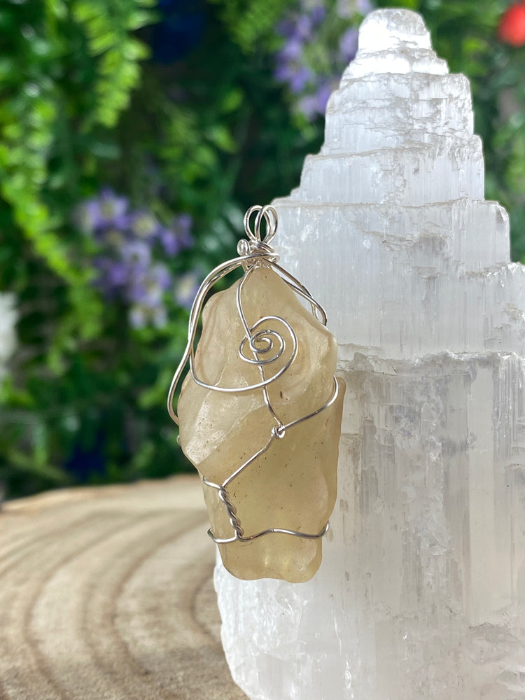 Libyan Gold Tektite Wire Wrapped Pendant