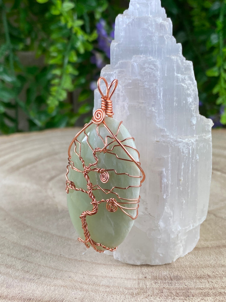 New Jade Wire Wrapped Pendant