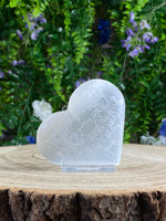 Selenite Heart Carving