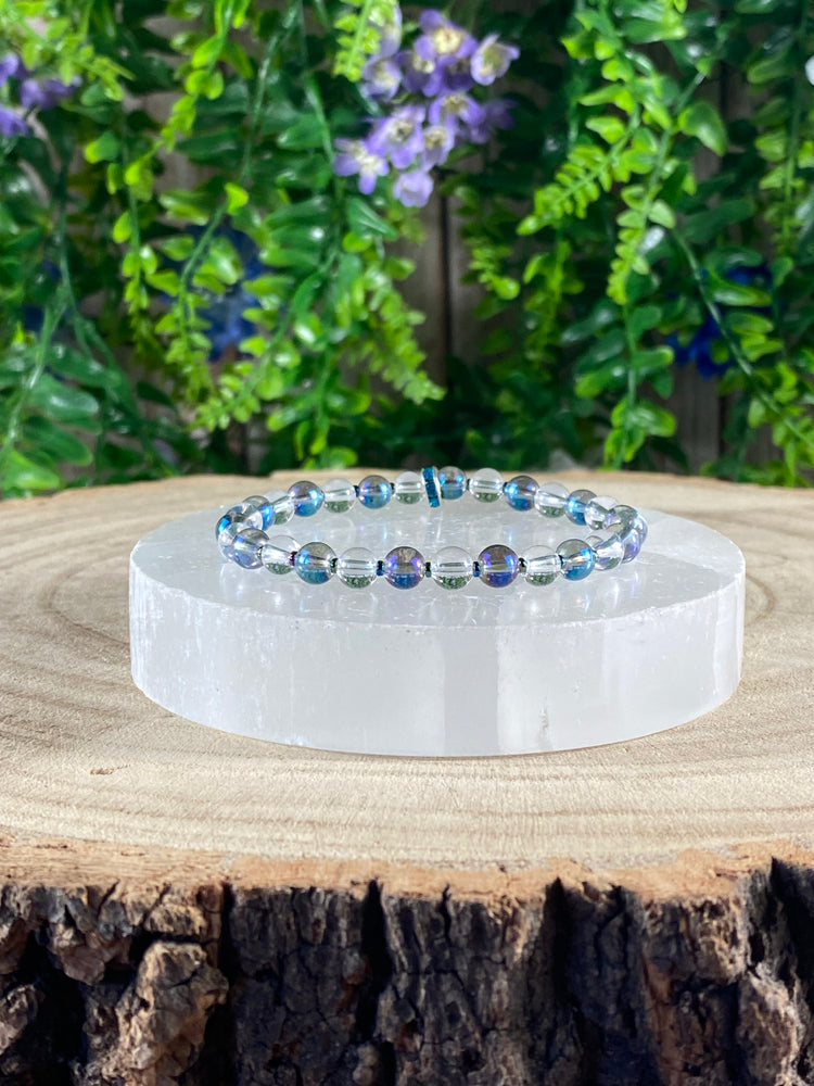 Clear Quartz And Electroplated Rock Crystal Bracelet