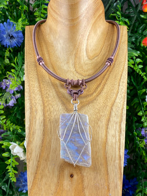 Moonstone Wire Wrapped Necklace