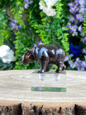 Elements of Avebury Boulder Opal Hippopotamus Carving