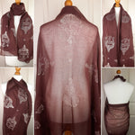 Brown Shawl with Lotus Unalome & Buddha Head Design