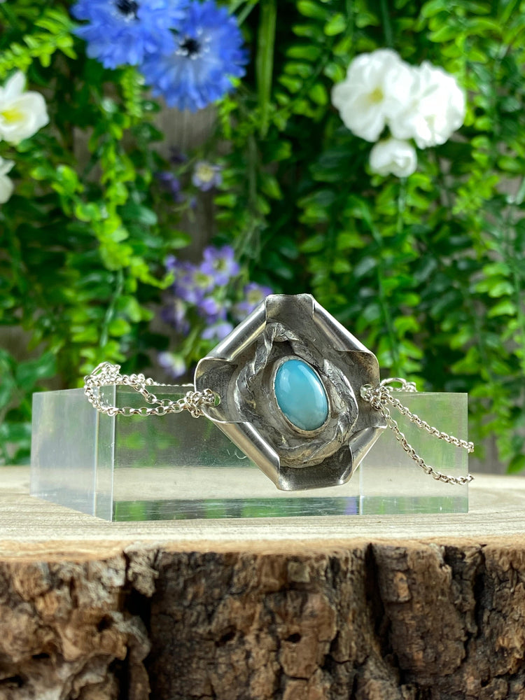 Elements of Avebury Curved Square Bracelet with Larimar Centre