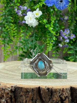 Elements of Avebury Curved Square Bracelet with Larimar Centre