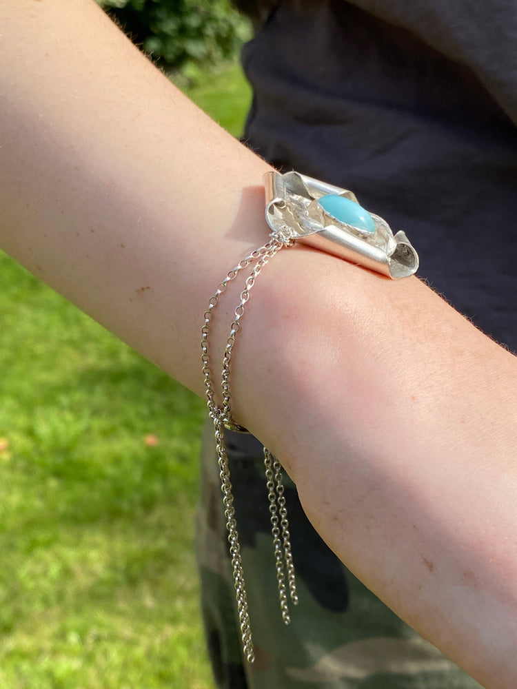 Elements of Avebury Curved Square Bracelet with Larimar Centre