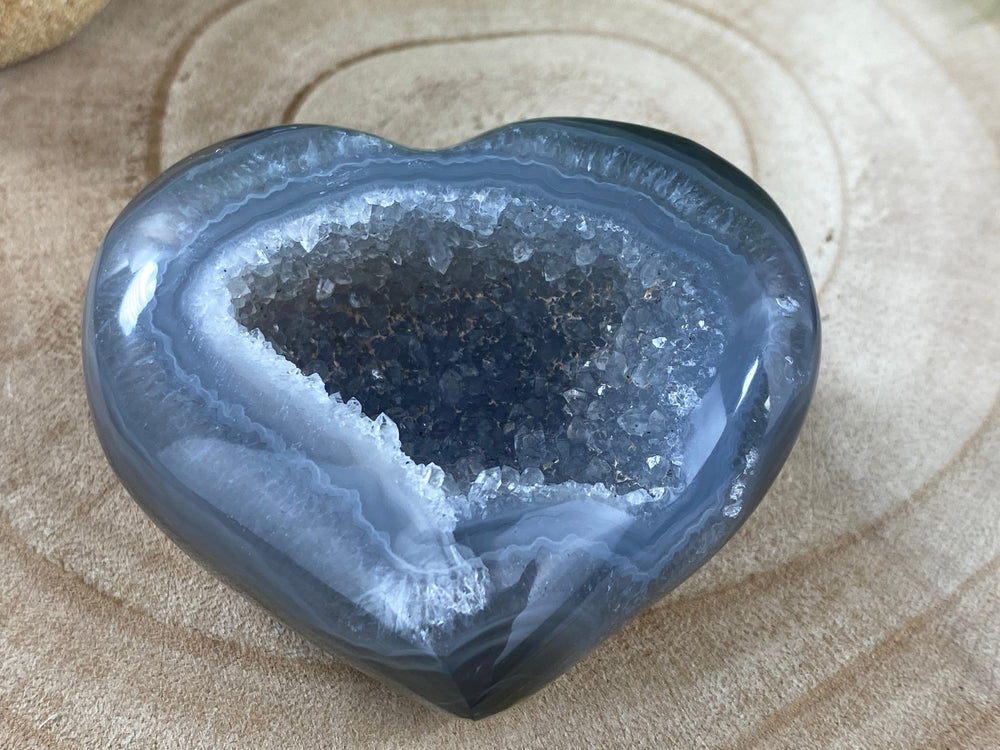 Elements of Avebury Crystal Druzy Agate Heart