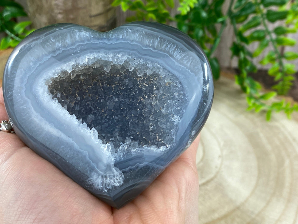 Elements of Avebury Crystal Druzy Agate Heart