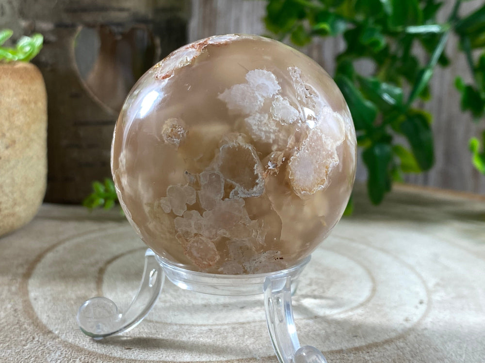 Elements of Avebury Crystal Flower Agate Sphere