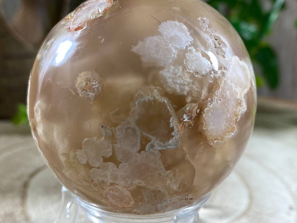 Elements of Avebury Crystal Flower Agate Sphere