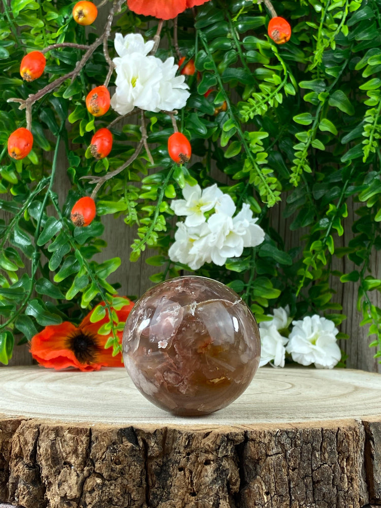 Elements of Avebury Crystals Flower Agate Sphere