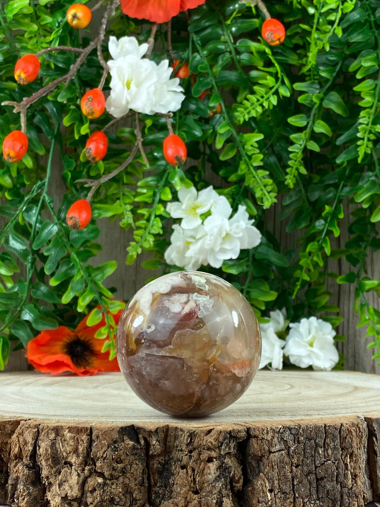 Elements of Avebury Crystals Flower Agate Sphere