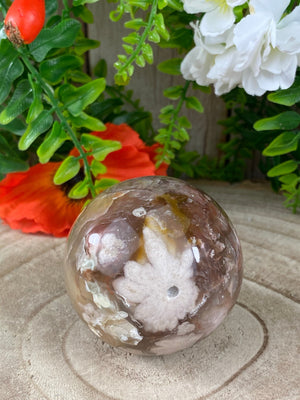 Elements of Avebury Crystals Flower Agate Sphere