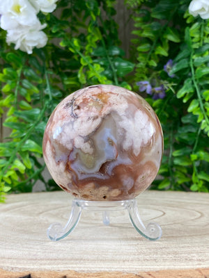 Elements of Avebury Crystals Flower Agate Sphere