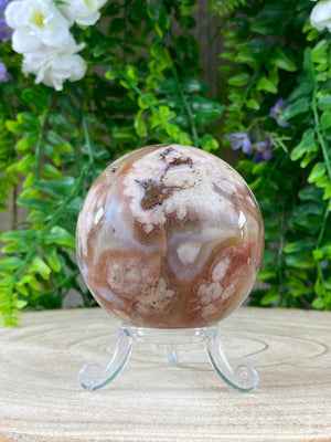 Elements of Avebury Crystals Flower Agate Sphere