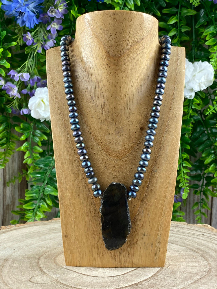 Elements of Avebury Fresh Water Pearl and Labradorite Necklace