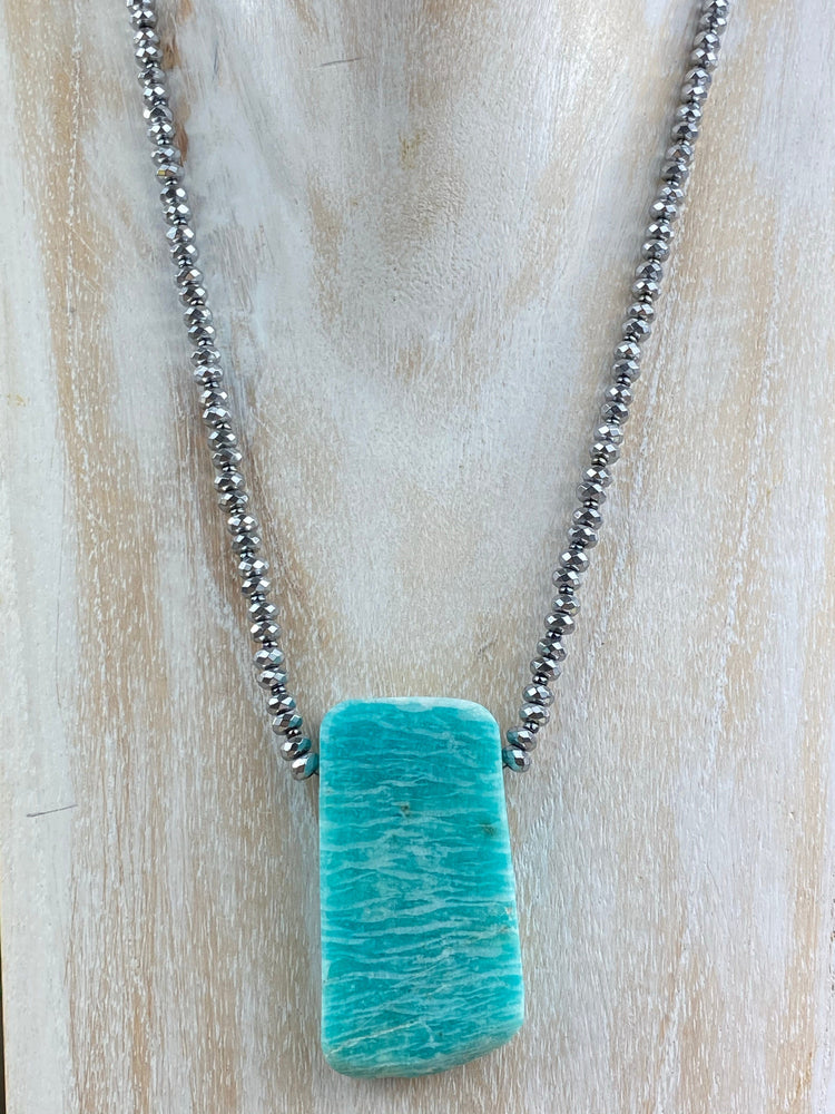 Elements of Avebury Jewellery Grade A Amazonite Necklace with Hematite