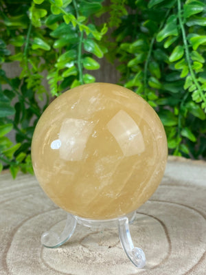 Elements of Avebury Crystals Honey Calcite Sphere