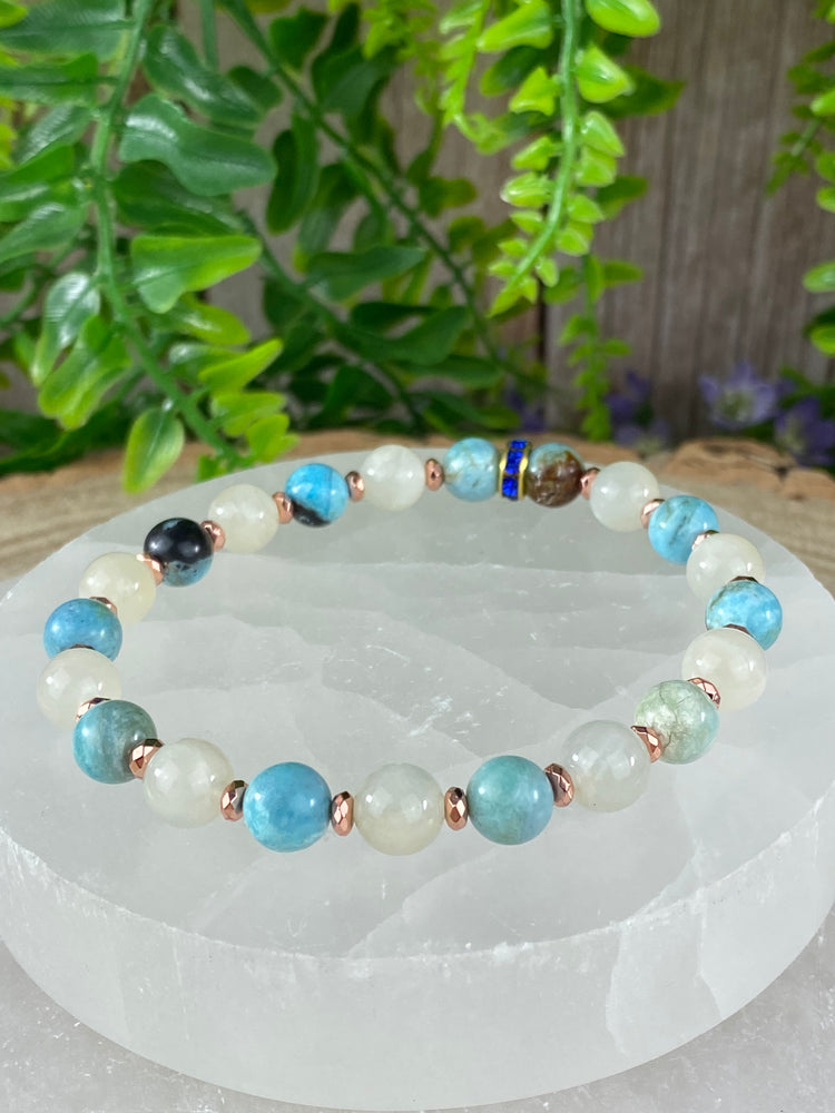 Moonstone and Blue Opal Bracelet
