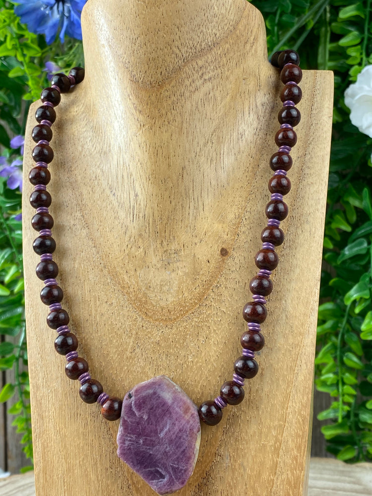 Rosewood and Ruby Necklace