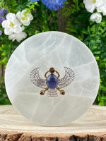 Iolite Winged Scarab Pendant