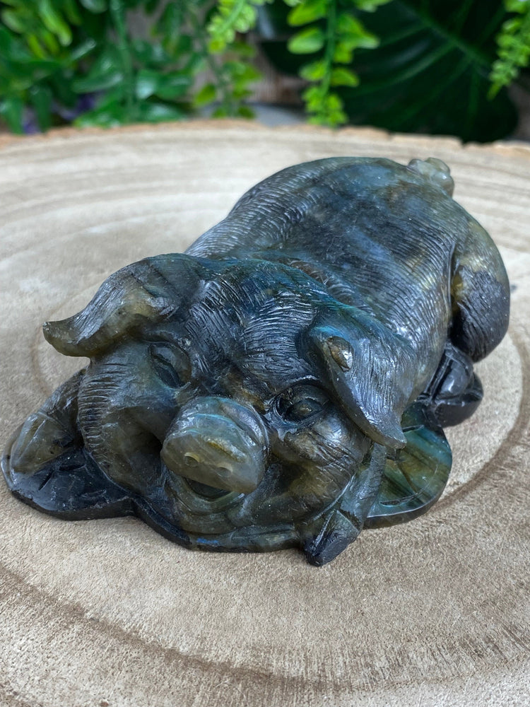 Elements of Avebury Labradorite Pig Carving