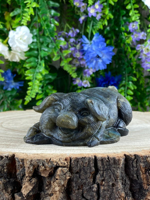 Elements of Avebury Labradorite Pig Carving