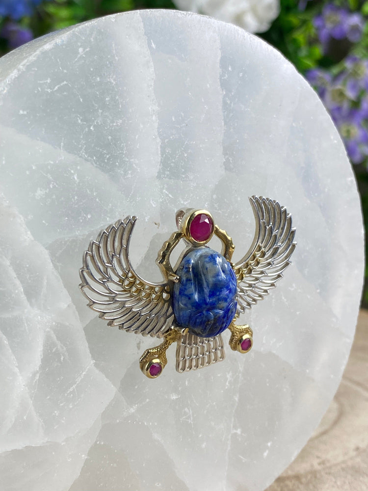 Elements of Avebury Lapis Lazuli Scarab Beetle Pendant