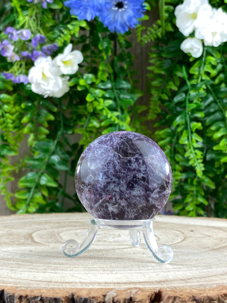 Elements of Avebury Crystal Lepidolite and Pink Tourmaline Palm Stone