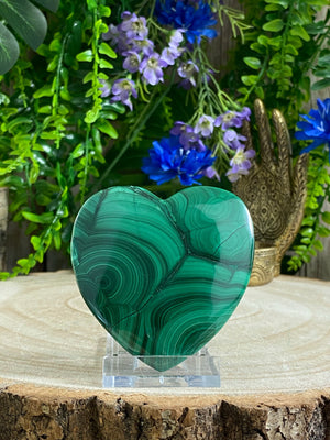 Elements of Avebury Crystal Malachite Heart