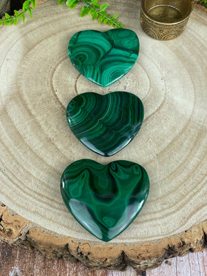 Elements of Avebury Crystal Malachite Heart