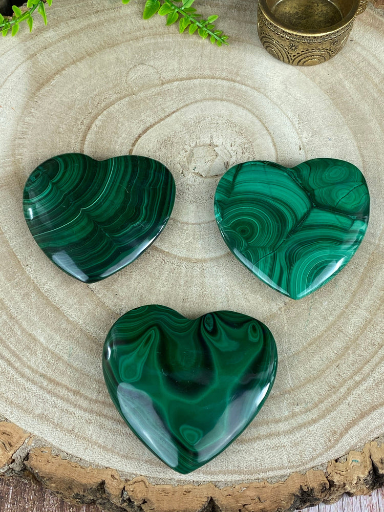 Elements of Avebury Crystal Malachite Heart