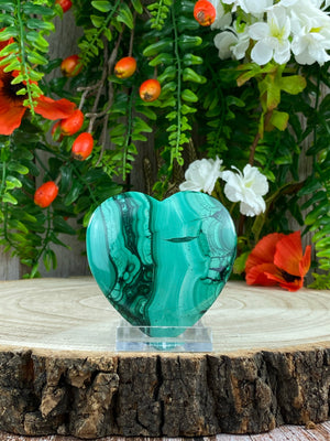 Elements of Avebury Crystal Malachite Heart