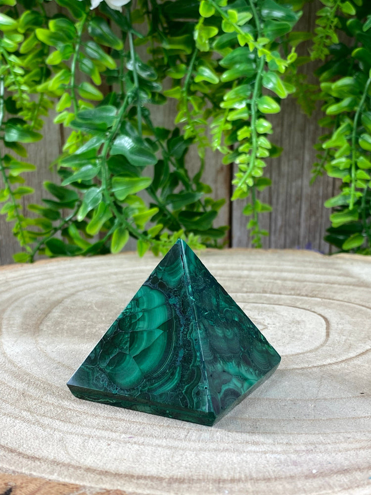 Elements of Avebury Crystals Malachite Pyramid