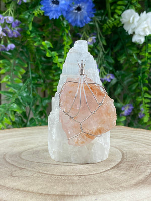 Elements of Avebury Morganite Wire Wrapped Pendant