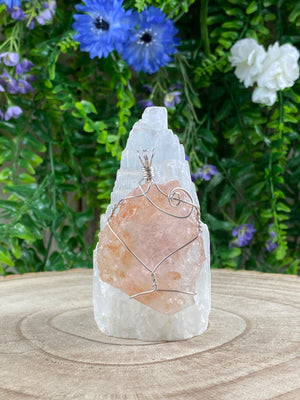 Elements of Avebury Morganite Wire Wrapped Pendant