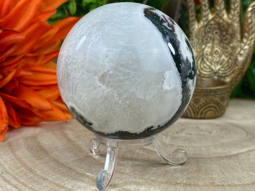 Elements of Avebury Crystal Moss Agate Sphere