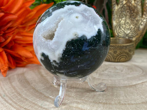 Elements of Avebury Crystal Moss Agate Sphere