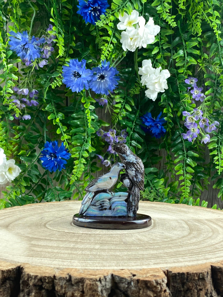 Opal Parrots Carving