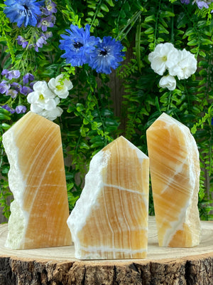 Elements of Avebury Crystals Orange Calcite Slice